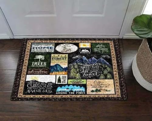 ���փ}�b�g �n�C�L���O�z�[���f�R���[�V���� 50×80cm doormat Hiking Home Decor