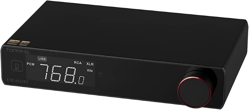 TOPPING E70 VELVET AK4499EX DAC XMOS XU316 DSD512 32bit/768kHz Decoder Bluetooth 5.1 USB/OPT/COAX Input RCA/XLR Output Audio Converter Hi-Res DAC with Remote Control Black