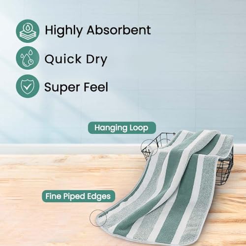 Image of MAXOSHINE Hand Towel Set of 4-Super Soft Quick Dry Microfiber Face Towel for Women Men-Hanging Loop Napkins for Wash Basin Gym Sports Travel-40 x 60 cm (Green /Grey, Set of 2)