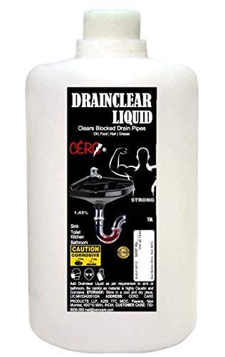 CERO Drainclear Liquid 1.45% WW to Clear Clogged Drains Sinks and Pipes (1LIT)