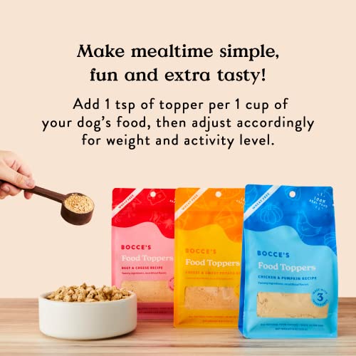 Bocce's Bakery Cheese & Sweet Potato Dog Food Toppers – All-Natural, Wheat-Free Dog Food Topper Made With Real Ingredients, Baked In The Usa, 8 Oz #TOP2