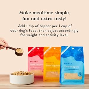 Bocce’s Bakery Beef & Cheese Canine Meals Toppers – All-Pure, Wheat-Free Canine Meals Topper Made with Actual Components, Baked in The USA, 8 oz