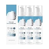 Cloud Sense Silky Hair Removal Mousse, Foaming Depilatory Spray, Quick Hair Removal – Smooth Skin, Facial Hair Remover for Underarm, Arm, Back, Chest, and Legs (3Pcs)