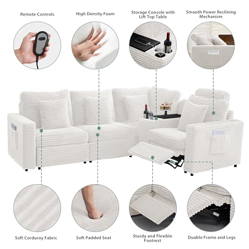 Image of RARZOE Modular Sectional Couch Armless Seats Module, Modular Sofa 2 Armless Chairs Middle Module Seats for Living Room Modular Sectional Sofa Couch, White