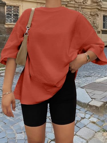 Image of Trendy Queen Womens Oversized T-Shirts Short Sleeves Workout Tops | Casual Summer Gym Tees Plus Size Fashion Clothes 2026