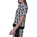 KARL LAGERFELD Paris Women's Sportswear Button Down, Black/Soft White, Medium