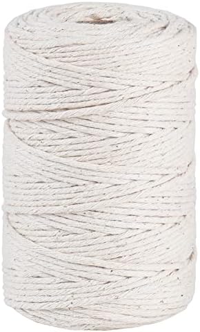 tenn well 2mm Thick Butchers String, 3Ply 100m Strong Cotton Kitchen Twine Food Safe Oven Cooking String for Meat Tying, Chicken Roasting and Sausage Making (Beige)