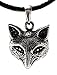 Kiss of Leather Fuchskopf Anhänger aus 925 Sterling Silber mit Baumwollband