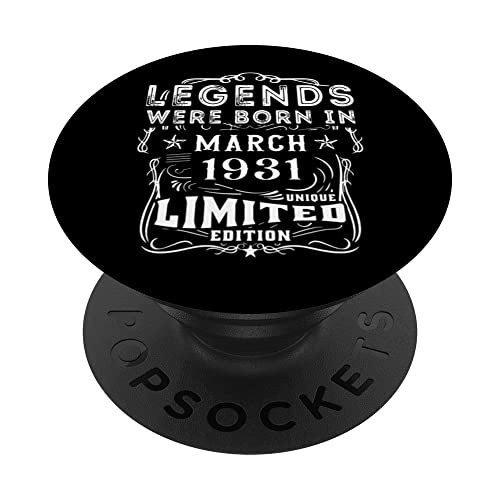 Cumpleaños Marzo 1931 Edición Limitada Regalo March 1931 PopSockets PopGrip Intercambiable