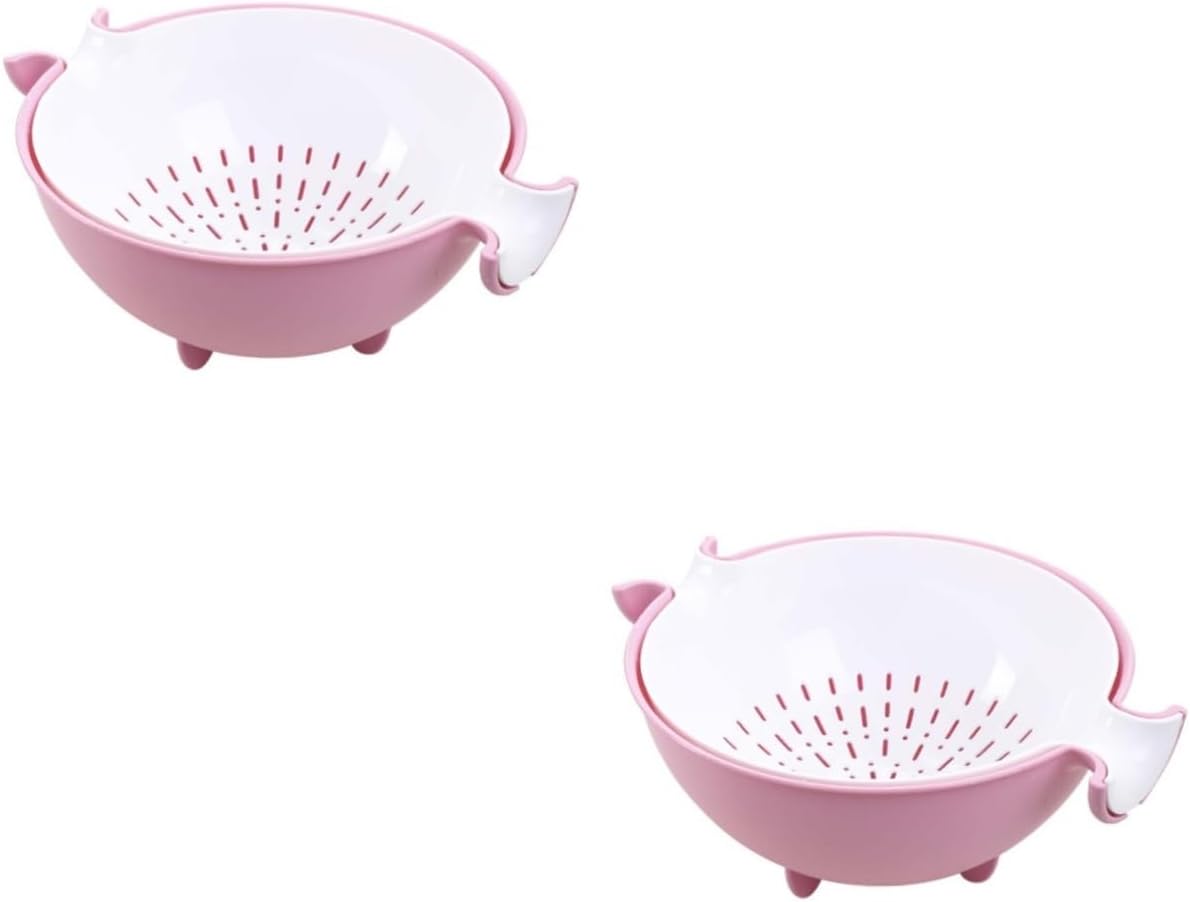 2pcs Large Colander and Washing Bowl Set Detachable Strainer for Fruits and Vegetables Ergonomic Space-saving Design Food Grade for Kitchen Use