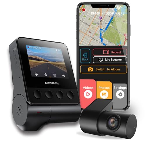 DDPAI Z40 GPS Dual Channel Dashcam, 3K Front & FHD Rear, 5MP IMX335 Sensor, Loop Recording, Optional Parking Mode, Wi-Fi, G-Sensor, WDR, Upto 128GB Supported