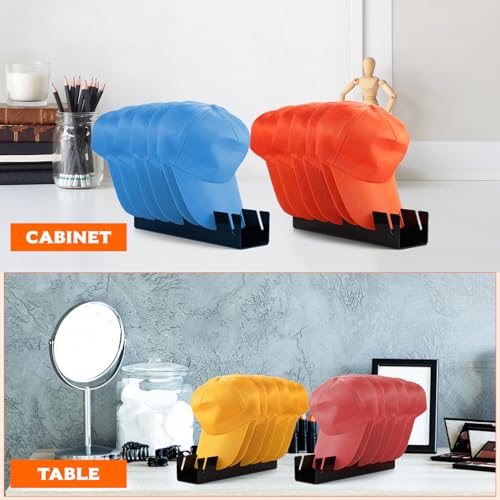 AIOUHMYM 2 Stück Basecap Halterung, Cap Halter Acryl Hutständer, Kunststoff Kappen Organizer, Huthalter für Schlafzimmer Kommoden Desktop Baseballkappen Mützen Aufbewahrung(Fasst 14 Hüte, Schwarz)