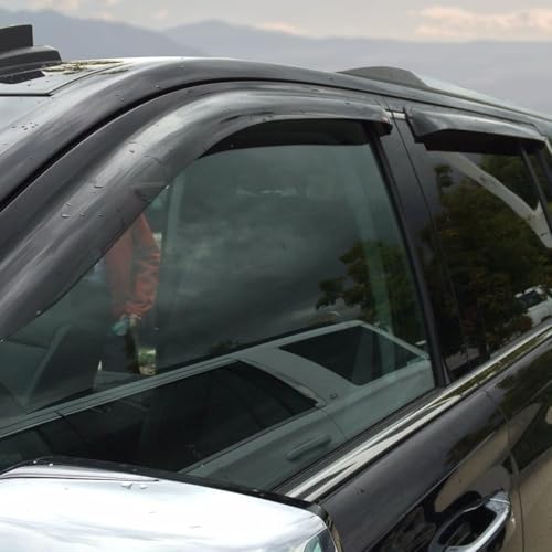 Window Rain Guards for 2014-2018 Chevy Silverado/GMC Sierra 1500 Crew Cab, Out-Channel Window Vent Visors Wind Shades Deflector for 2015-2019 Silverado/Sierra 2500HD 3500HD by Cxdar - Used condition - Image 2