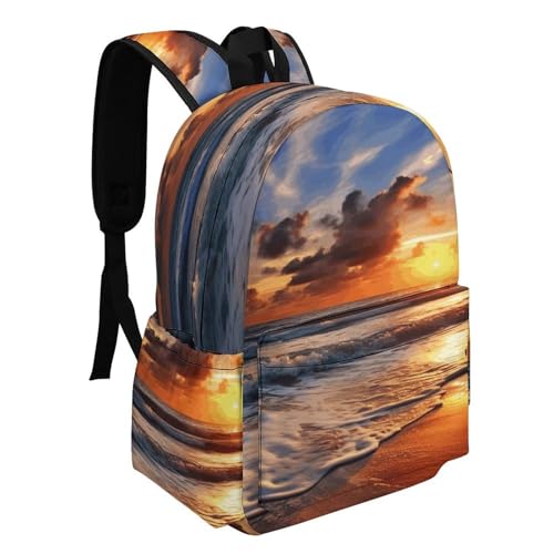 Beach Sunrise Printed Backpack Water-Resistant Pack Stylish Bag Lightweight Travel Backpack2
