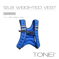 Tone Fitness HHWV-TN012 Weighted Vest, 12 lbs, Blue — image 2