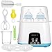 Scaldabiberon Sterilizzatore Elettrico 6 in 1 Universale Doppie Bottiglie Multifunzione Sterilizzatore Multifunzione Sterilizzatore con Display LCD Funzione e Touchscreen Termostato