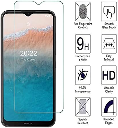 KP TECHNOLOGY Nokia C21 Plus Tempered Glass Screen Protector Easy Bubble-Free Installation Ultra Clear Shatterproof with 9H Hardness Anti Fingerprint Oleo-phobic Coating for Nokia C21 Plus
