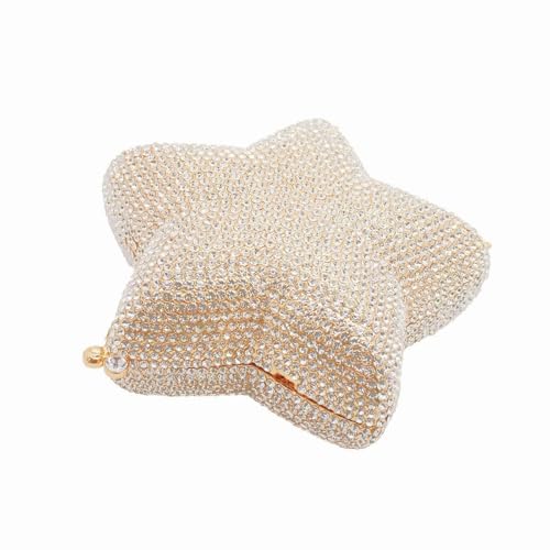 Image of Women Rhinestone Star Shape Clutch Purse Unique Crystal Evening Bag Luxury Chain Handbag for Wedding Cocktail Party | Rhinestone