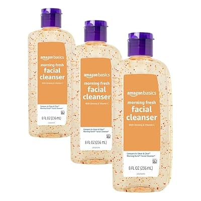 Amazon Basics Morning Fresh Facial Cleanser with Ginseng and Vitamin C, 8 fl oz (3-Pack)