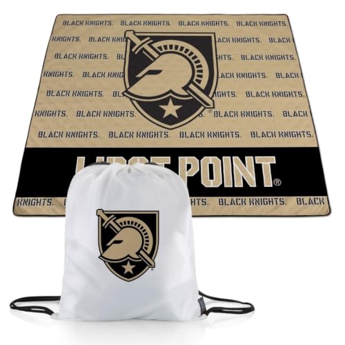 PICNIC TIME NCAA Army Black Knights Impressa Picnic Blanket, Lightweight Beach Blanket, Machine Washable, Outdoor Blanket, (Gold and Black)