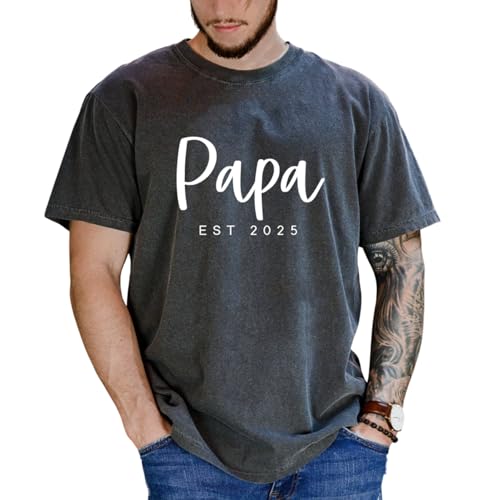 GABITA Personalized Dad Shirts Custom Dad Est Shirt with Kids Names Grandpa Papa Shirts Birthday Fathers Day Shirt for Daddy