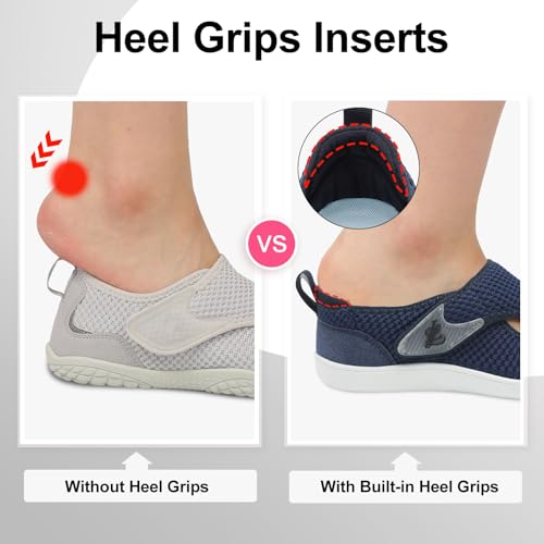 Image of LeIsfIt Wide Toe Box Diabetic Shoes for Women Zero Drop Barefoot Sneakers Breathable Adjustable for Edema Swollen Feet & Seniors