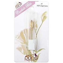 Pana 3/32 Safety Bit Nail Carbide Bit - For Electric Dremel Drill Machine (Extra Fine, Large Cone - Gold)