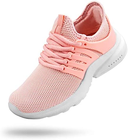 Troadlop Girls Sneakers Mesh Slip On Gym Running Athletic Shoes for Girls Pink Size 13.5 M US Little Kid