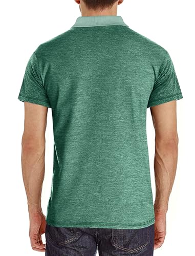 Image of Men's Short Sleeve Polo Shirts Buttons Collared T Shirts with Pocket