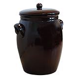 rumtopf gefäß Rumtopf 7,0 Liter , 33 x 25,5 cm (HxB) aus Steinzeug (hochwertige Keramik), Gewicht: 3,0 kg inkl. verschiedener Rezepte (z.B. Jahreszeiten-Rumtopf, Thai-style-Rumtopf)