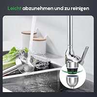 Stabmixer, 1000W Edelstahl pürierstab mit 12 Geschwindigkeitsstufen, TURBO-Taste, 700ml Becher mit Deckel für die Zubereitung von Soße, Babynahrung und Suppe – Ansicht 5