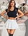 Avidlove Women's Pleated Mini Skirt Lace High Waisted Ruffles Lingerie Short Skirts White
