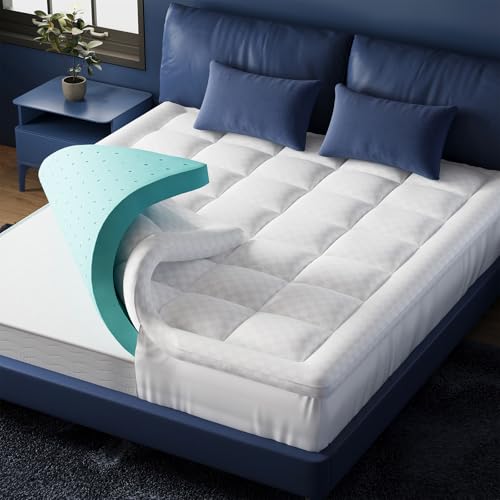Belffin Queen Size Dual Layer 4 Inch Thick Memory Foam Mattress Topper, 3 Inch Gel Memory Foam for Pain Relief Support Plus 1 Inch Cooling Pillow Top Mattress Pad Cover Odor-Free, White by Belffin - Image 7