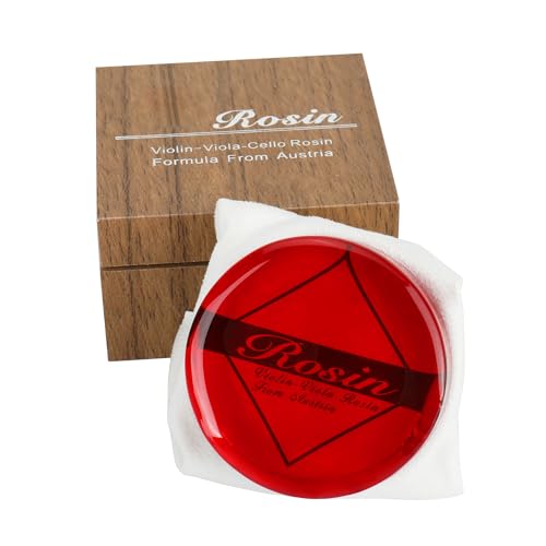 Violin Rosin,Cello Rosin,Round Natural Rosin with Light Low Dust,Excellent Grip,Protective Case for Violin,Viola,Cello (1- Pack Red)