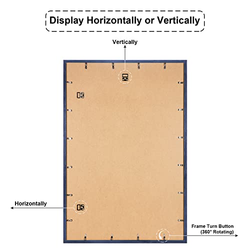 Snzimtty Picture Frame 24X36 (1Pack),24X36 Frame Display For Wall Décor With Plexiglass,Hanging Vertically Or Horizontally Poster Frame,Rustic Wood Navy Blue #TOP4
