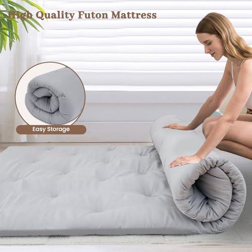 Syrinx Japanese Floor Futon Mattress Full Size, Foldable Tatami Mat Portable Camping Sleeping Pad, Boys Girls Dormitory Thicken Mattress - Thumbnail 3
