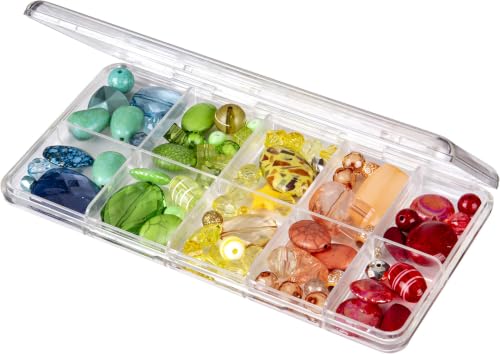 Image of ArtBin 6907AB Slim Line 10 Compartment Small Art & Craft Organizer, [1] Plastic Storage Case, Clear (Pack of 6)