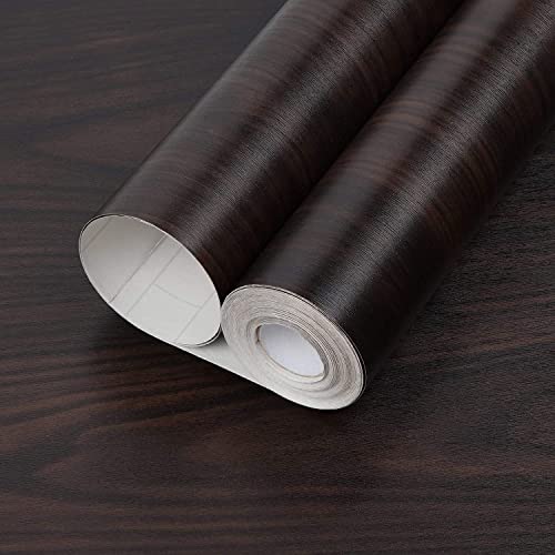 ELTON DIY Wall Paper/Wall Sticker Self Adhesive Waterproof for Living Room Bed Room Furniture Make Over Interior Exterior (45X300 CM) Mahogany