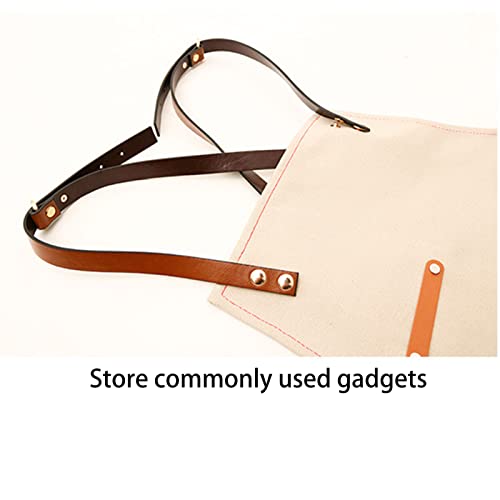 FYYYY Delantal Cocina, Delantal De Herramientas Multiusos con Toallero, Mono De Lona, Barbacoa/Pintura/Cocina para… - Imagen 6