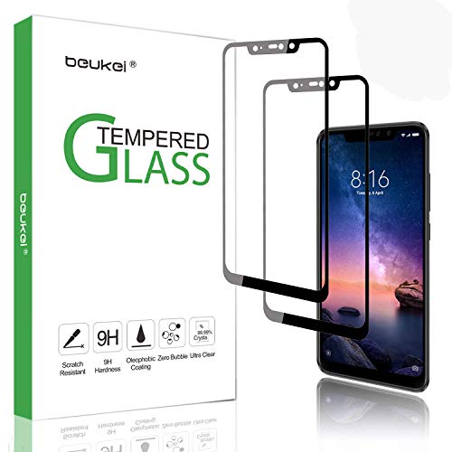 (2 Pack) Beukei for Xiaomi Redmi Note 6 pro Screen Protector Tempered Glass, Glass with 9H Hardness,with Lifetime Replacement Warrantynty