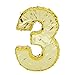 Juvale Gold Foil Number 3 Pinata - 11.1 x 2.9 x 16.1 in Gold Paper Style 3 - Spacious Interior for Candy & Toys - Hangable Party Decoration - For 3rd Birthday Decorations