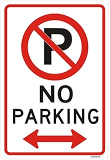 Goodvia Large No Parking Signs Metal Reflective 17.3 x 11.8 Inches No Parking Sign Outdoor Rust Free Aluminium, UV Protected, Weather Resistant, Durable Ink, Easy to Mount