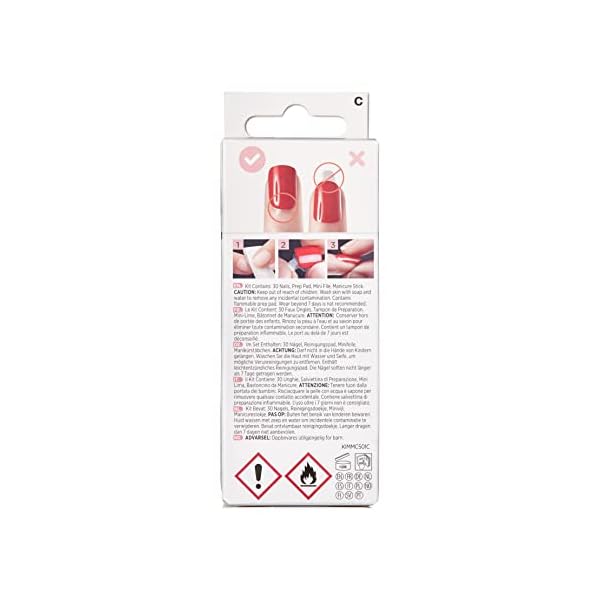 KISS imPRESS Press-On Manicure, Daydream, mittellang, quadratisch, mit PureFit Technologie, enthält Reinigungspad, Mini…