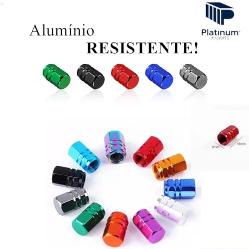 Kit 4 Tampa Bico Válvula Alumínio Pneu Capa Automotiva para Carro, Moto, Caminhão, Bicicleta, Bike (