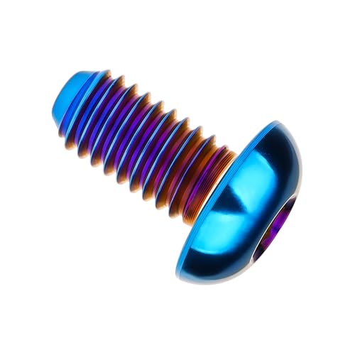 Image of Titanium Bolt M4x6 8 10 12 15 20mm Hex Head Screws for Bicycle Pack of 4 (Burnt Blue, M4x8mm)