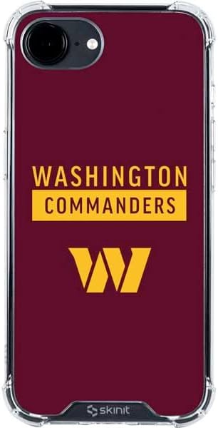Skinit Clear Phone Case Compatible with iPhone 16e - Officially Licensed NFL Washington Commanders Black and White Design