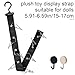 Lyreh Doll Hanging Organizer, Stuffed Animal Chain with 8 Metal Clips Plush Toy Display Strap with 2 Extra Hooks for Organizing and Display Storage Stuffed Animal Toy (No Dolls Included, Black)