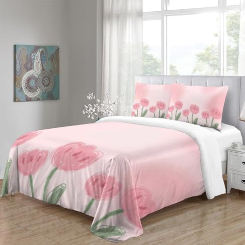 Parure de lit king IOFEER finition style rose chic microfine - 5