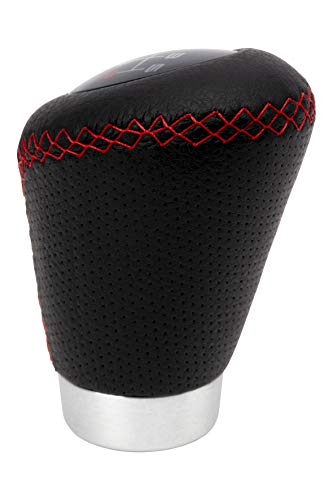 Bc Corona 1 Pommello Leva Corto 27Mm Modelo Sport Pomello Cambio Leva Auto En Pelle Colore Nero/Rosso - 6