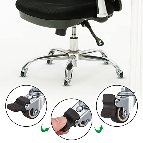 Klein Lenkrollen für Möbel, 4 Stk 25mm M6 Möbelrollen Klein, Lenkrollen Rollen, Lenkrollen Rollen mit Bremse, 360° Drehbar Leise Rutschfeste Gummirollen mit Gewinde für Innen Außen Möbel